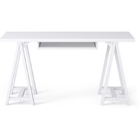 Sawhorse SOLID WOOD Desk in White
