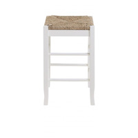 24" SQUARE RUSH CNTR STOOL [WHITE]