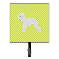"Caroline's Treasures Bedlington Terrier Checkerboard Green Leash or Key Holder BB3794SH4, Small, Multicolor"