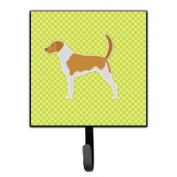 "Caroline's Treasures American Foxhound Checkerboard Green Leash or Key Holder BB3798SH4, Small, Multicolor"