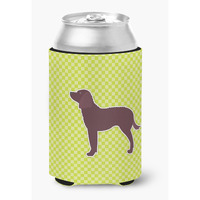 "Caroline's Treasures American Water Spaniel Checkerboard green Can or Bottle Hugger BB3801CC, Can Hugger, Multicolor"