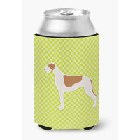 "Caroline's Treasures Greyhound Checkerboard green Can or Bottle Hugger BB3805CC, Can Hugger, Multicolor"