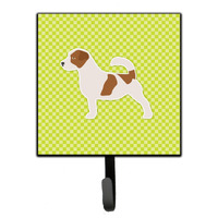 "Caroline's Treasures Jack Russell Terrier Checkerboard Green Leash or Key Holder BB3807SH4, Small, Multicolor"