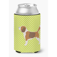 "Caroline's Treasures Beagle Checkerboard green Can or Bottle Hugger BB3810CC, Can Hugger, Multicolor"