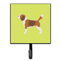 "Caroline's Treasures Beagle Checkerboard Green Leash or Key Holder BB3810SH4, Small, Multicolor"