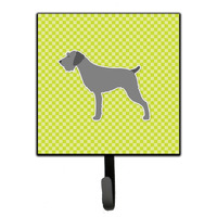 "Caroline's Treasures German Wirehaired Pointer Checkerboard Green Leash or Key Holder BB3811SH4, Small, Multicolor"