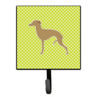"Caroline's Treasures Italian Greyhound Checkerboard Green Leash or Key Holder BB3814SH4, Small, Multicolor"
