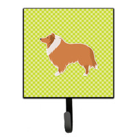 "Caroline's Treasures Collie Checkerboard Green Leash or Key Holder BB3816SH4, Small, Multicolor"