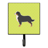 "Caroline's Treasures Bernese Mountain Dog Checkerboard Green Leash or Key Holder BB3819SH4, Small, Multicolor"
