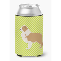 "Caroline's Treasures Red Border Collie Checkerboard green Can or Bottle Hugger BB3822CC, Can Hugger, Multicolor"