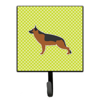 "Caroline's Treasures German Shepherd Checkerboard Green Leash or Key Holder BB3824SH4, Small, Multicolor"