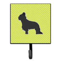 "Caroline's Treasures Briard Checkerboard Green Leash or Key Holder BB3826SH4, Small, Multicolor"