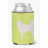 "Caroline's Treasures BB3827CC Polish Tatra Sheepdog Checkerboard Green Can or Bottle Hugger, Multicolor"