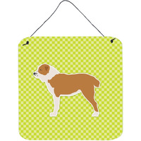 "Caroline's Treasures Central Asian Shepherd Dog Checkerboard Green Wall or Door Hanging Prints BB3828DS66, 6"" x 6"", Multicolor"