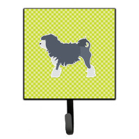 "Caroline's Treasures Lowchen Checkerboard Green Leash or Key Holder BB3835SH4, Small, Multicolor"
