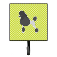 "Caroline's Treasures Poodle Checkerboard Green Leash or Key Holder BB3839SH4, Small, Multicolor"