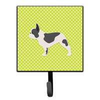 "Caroline's Treasures French Bulldog Checkerboard Green Leash or Key Holder BB3841SH4, Small, Multicolor"