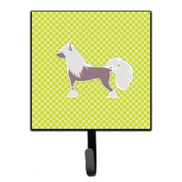 "Caroline's Treasures Chinese Crested Checkerboard Green Leash or Key Holder BB3843SH4, Small, Multicolor"
