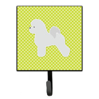 "Caroline's Treasures Bichon Frise Checkerboard Green Leash or Key Holder BB3845SH4, Small, Multicolor"