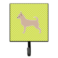 "Caroline's Treasures Chihuahua Checkerboard Green Leash or Key Holder BB3850SH4, Small, Multicolor"