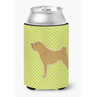 "Caroline's Treasures Shar Pei Checkerboard green Can or Bottle Hugger BB3852CC, Can Hugger, Multicolor"
