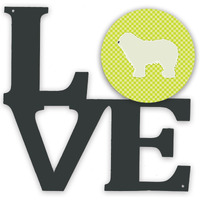 "Caroline's Treasures Komondor Checkerboard Green Metal Artwork Love wall-decor, Multicolor"