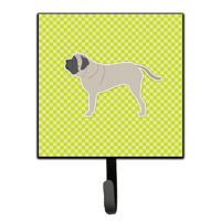 "Caroline's Treasures English Mastiff Checkerboard Green Leash or Key Holder BB3856SH4, Small, Multicolor"