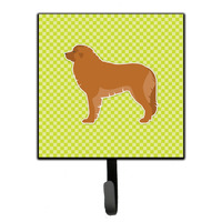 "Caroline's Treasures Leonberger Checkerboard Green Leash or Key Holder BB3858SH4, Small, Multicolor"