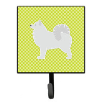 "Caroline's Treasures Samoyed Checkerboard Green Leash or Key Holder BB3859SH4, Small, Multicolor"