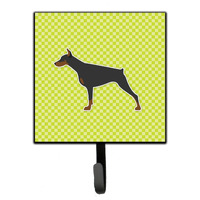 "Caroline's Treasures Doberman Pinscher Checkerboard Green Leash or Key Holder BB3860SH4, Small, Multicolor"