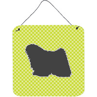 "Caroline's Treasures Puli Checkerboard Green Wall or Door Hanging Prints BB3863DS66, 6"" x 6"", Multicolor"
