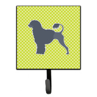 "Caroline's Treasures Portuguese Water Dog Checkerboard Green Leash or Key Holder BB3868SH4, Small, Multicolor"