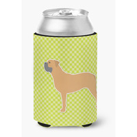 "Caroline's Treasures Bullmastiff Checkerboard green Can or Bottle Hugger BB3871CC, Can Hugger, Multicolor"