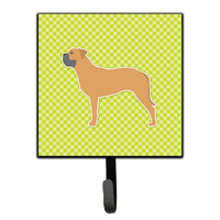 "Caroline's Treasures Bullmastiff Checkerboard Green Leash or Key Holder BB3871SH4, Small, Multicolor"