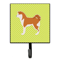 "Caroline's Treasures Akita Checkerboard Green Leash or Key Holder BB3872SH4, Small, Multicolor"