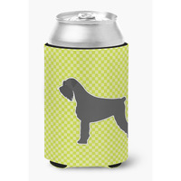 "Caroline's Treasures Giant Schnauzer Checkerboard green Can or Bottle Hugger BB3873CC, Can Hugger, Multicolor"