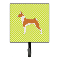 "Caroline's Treasures Basenji Checkerboard Green Leash or Key Holder BB3874SH4, Small, Multicolor"