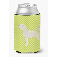"Caroline's Treasures Anatolian Shepherd Checkerboard green Can or Bottle Hugger BB3877CC, Can Hugger, Multicolor"