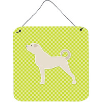 "Caroline's Treasures Anatolian Shepherd Checkerboard Green Wall or Door Hanging Prints BB3877DS66, 6"" x 6"", Multicolor"