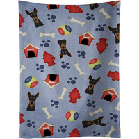 "Caroline's Treasures BB4019KTWL Dog House Collection Min Pin Kitchen Towel, 25"" x 15"", Multicolor"