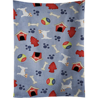 "Caroline's Treasures BB4100KTWL Dog House Jack Russell Terrier Kitchen Towel, 25"" x 15"", Multicolor"