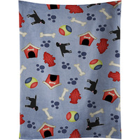 "Caroline's Treasures BB4102KTWL Dog House Black Labrador Retriever Kitchen Towel, 25"" x 15"", Multicolor"