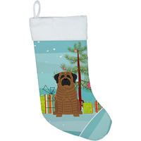 "Caroline's Treasures Merry Christmas Tree Mastiff Brindle Stocking, Large, Multicolor"
