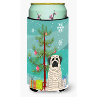 "Caroline's Treasures Merry Christmas Tree Mastiff Brindle White Tall Boy Beverage Insulator Hugger BB4141TBC, Multicolor"