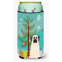 "Caroline's Treasures Merry Christmas Tree Mastiff White Tall Boy Beverage Insulator Hugger BB4142TBC, Multicolor"