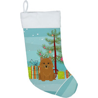 "Caroline's Treasures Merry Christmas Tree Norwich Terrier Stocking, Large, Multicolor"