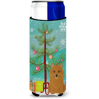 "Caroline's Treasures BB4145MUK Merry Christmas Tree Norwich Terrier Michelob Ultra Hugger for Slim Cans, Multicolor"
