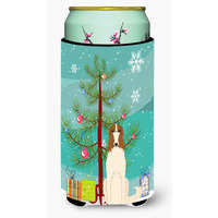 "Caroline's Treasures Merry Christmas Tree Borzoi Tall Boy Beverage Insulator Hugger BB4148TBC, Multicolor"