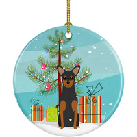 "Caroline's Treasures Merry Christmas Tree Manchester Terrier Ceramic Ornament, Multicolor"