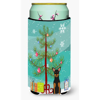 "Caroline's Treasures Merry Christmas Tree Manchester Terrier Tall Boy Beverage Insulator Hugger BB4153TBC, Multicolor"